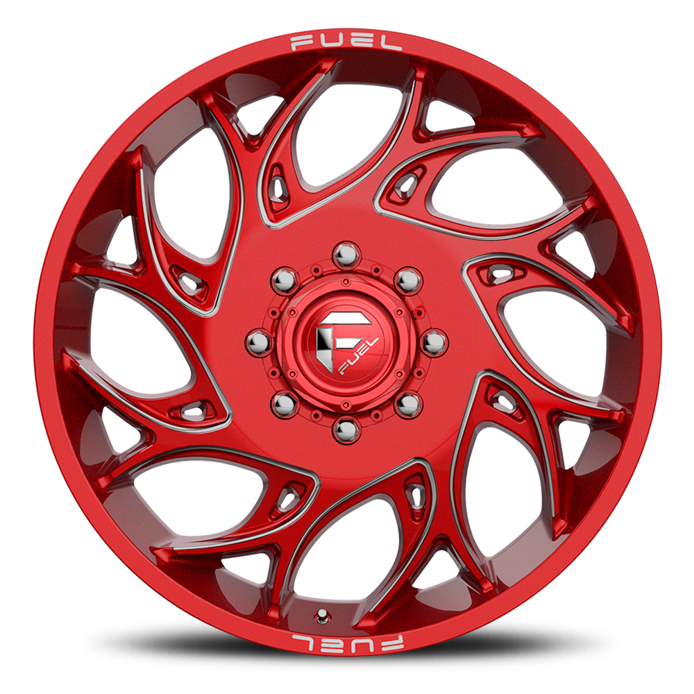 Dually 20X8.25 Runner Dually D742 Candy Red Milled Fuel Off Road Wheels-5