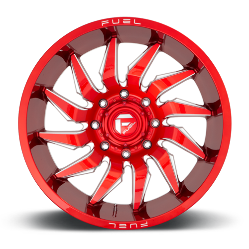 Aluminum 20X9 Saber D745 Candy Red Milled Fuel Off Road Wheels-14