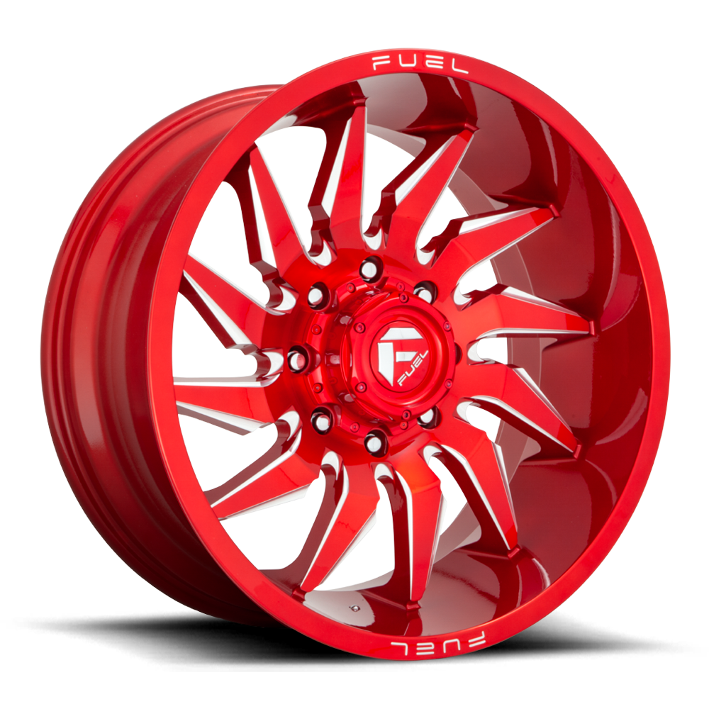 Aluminum 20X9 Saber D745 Candy Red Milled Fuel Off Road Wheels-6