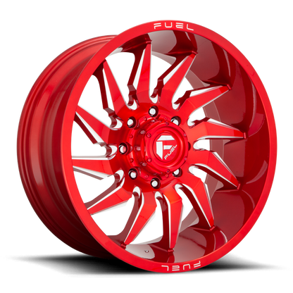 Aluminum 20X9 Saber D745 Candy Red Milled Fuel Off Road Wheels-6