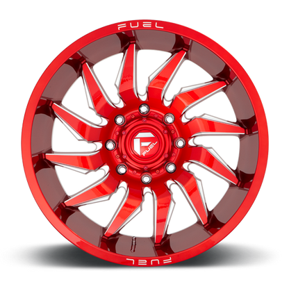 Aluminum 20X9 Saber D745 Candy Red Milled Fuel Off Road Wheels-5