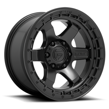 Aluminum 17X9 Block D750 Matte Black/Black Ring Fuel Off Road Wheels-18