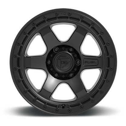 Aluminum 17X9 Block D750 Matte Black/Black Ring Fuel Off Road Wheels-11