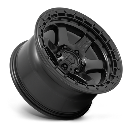 Aluminum 17X9 Block D750 Matte Black/Black Ring Fuel Off Road Wheels-7