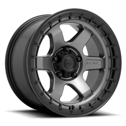 Aluminum 17X9 Block D752 Gunmetal Gray/Black Ring Fuel Off Road Wheels-12
