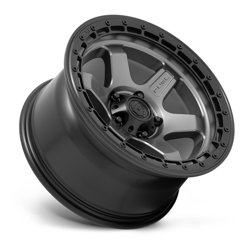 Aluminum 17X9 Block D752 Gunmetal Gray/Black Ring Fuel Off Road Wheels-13