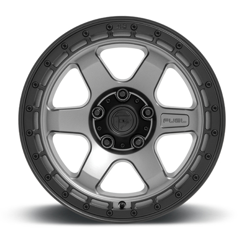 Aluminum 17X9 Block D752 Gunmetal Gray/Black Ring Fuel Off Road Wheels-14