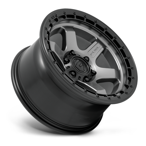 Aluminum 17X9 Block D752 Gunmetal Gray/Black Ring Fuel Off Road Wheels-10