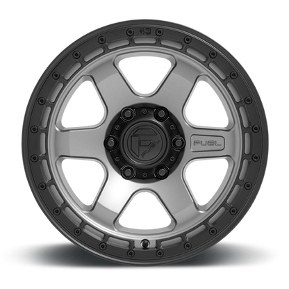 Aluminum 17X9 Block D752 Gunmetal Gray/Black Ring Fuel Off Road Wheels-11