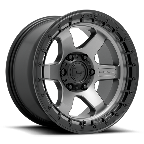 Aluminum 17X9 Block D752 Gunmetal Gray/Black Ring Fuel Off Road Wheels