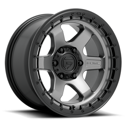 Aluminum 17X9 Block D752 Gunmetal Gray/Black Ring Fuel Off Road Wheels