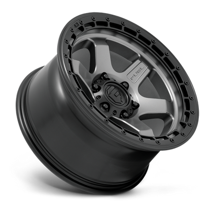 Aluminum 17X9 Block D752 Gunmetal Gray/Black Ring Fuel Off Road Wheels-1