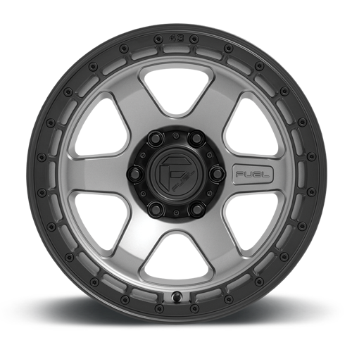Aluminum 17X9 Block D752 Gunmetal Gray/Black Ring Fuel Off Road Wheels-2