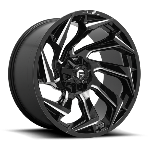 Aluminum 15X8 Reaction D753 Gloss Black/Milled Fuel Off Road Wheels