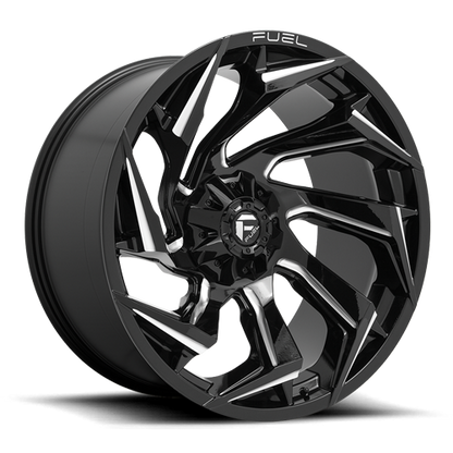 Aluminum 20X10 Reaction D753 Gloss Black/Milled Fuel Off Road Wheels-6