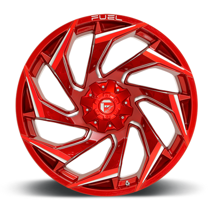 Aluminum 15X8 Reaction D754 Candy Red/Milled Fuel Off Road Wheels-2