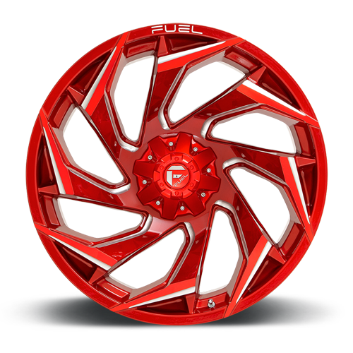Aluminum 15X8 Reaction D754 Candy Red/Milled Fuel Off Road Wheels-8