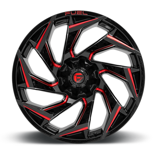 Aluminum 15X8 Reaction D755 Gloss Black Milled Red Tint Fuel Off Road Wheels-11