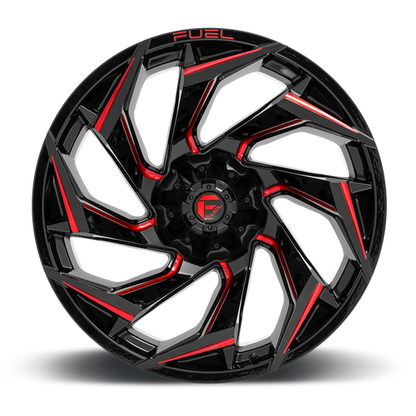Aluminum 15X8 Reaction D755 Gloss Black Milled Red Tint Fuel Off Road Wheels-8