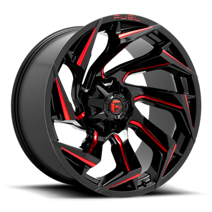 Aluminum 15X8 Reaction D755 Gloss Black Milled Red Tint Fuel Off Road Wheels-3