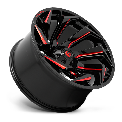Aluminum 18X9 Reaction D755 Gloss Black Milled Red Tint Fuel Off Road Wheels-19
