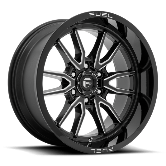Aluminum 17X9 Clash 6 D761 Gloss Black Milled Fuel Off Road Wheels