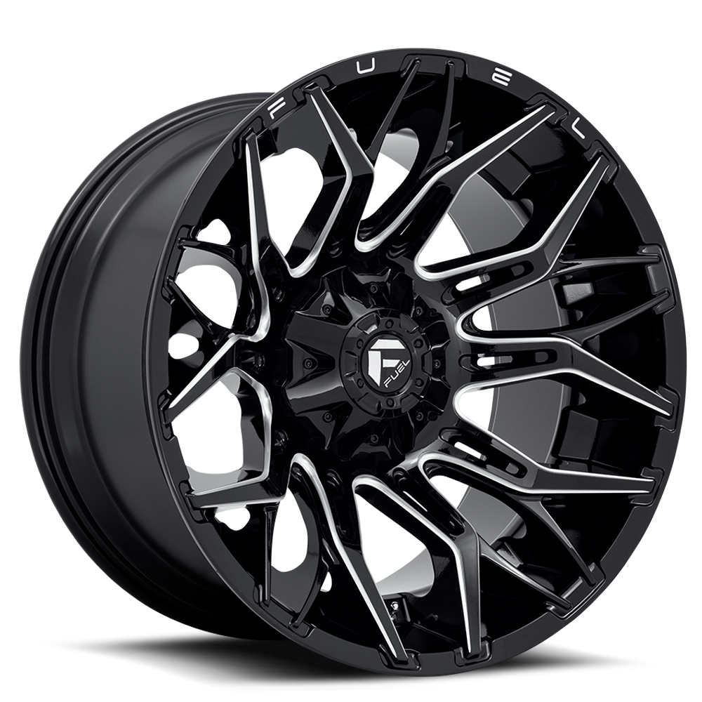 Aluminum 20X9 Twitch D769 Gloss Black Milled Fuel Off Road Wheels-9