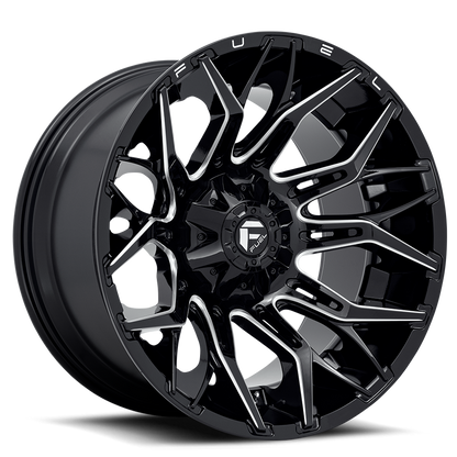 Aluminum 20X9 Twitch D769 Gloss Black Milled Fuel Off Road Wheels-9