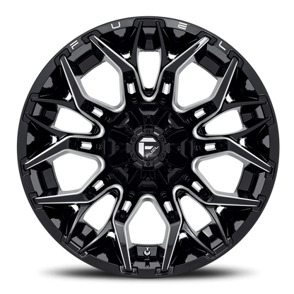 Aluminum 22X10 Twitch D769 Gloss Black/Milled Fuel Off Road Wheels-8