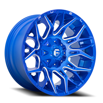 Aluminum 20X9 Twitch D770 Anodized Blue Milled Fuel Off Road Wheels-6