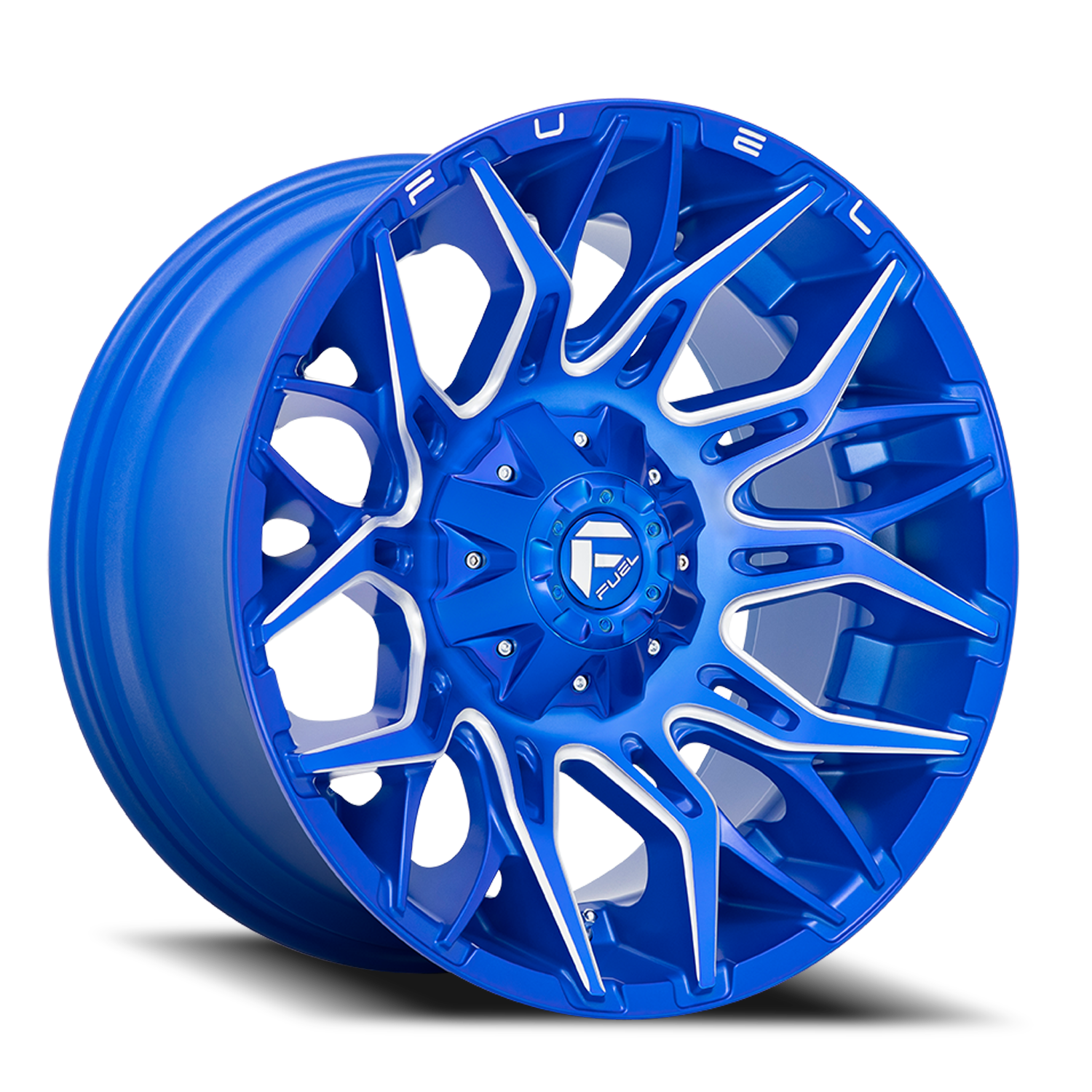Aluminum 20X9 Twitch D770 Anodized Blue Milled Fuel Off Road Wheels