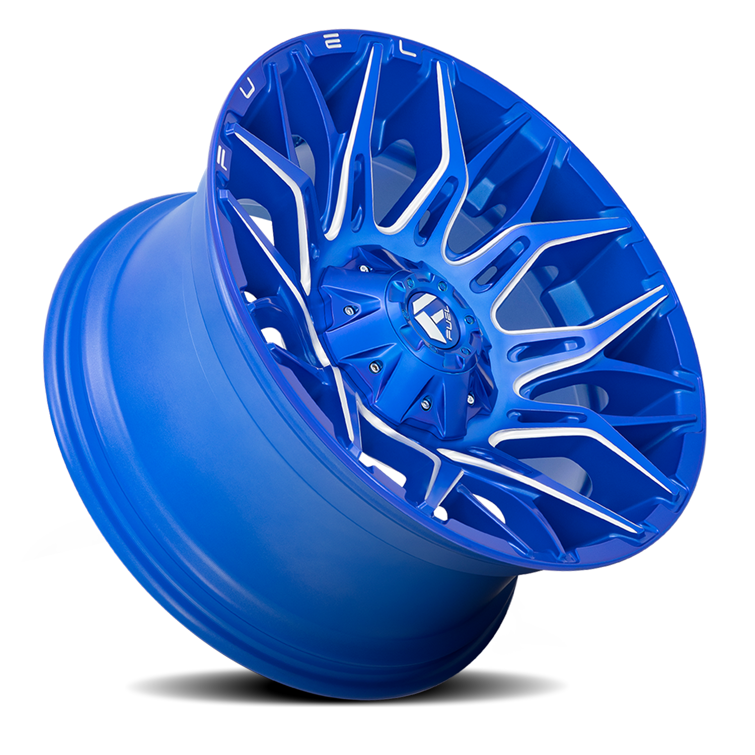 Aluminum 20X9 Twitch D770 Anodized Blue Milled Fuel Off Road Wheels-1