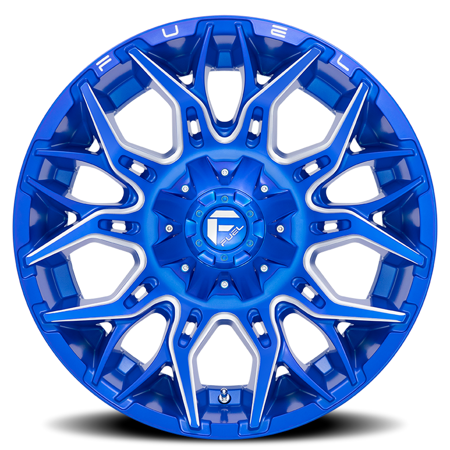Aluminum 20X9 Twitch D770 Anodized Blue Milled Fuel Off Road Wheels-17