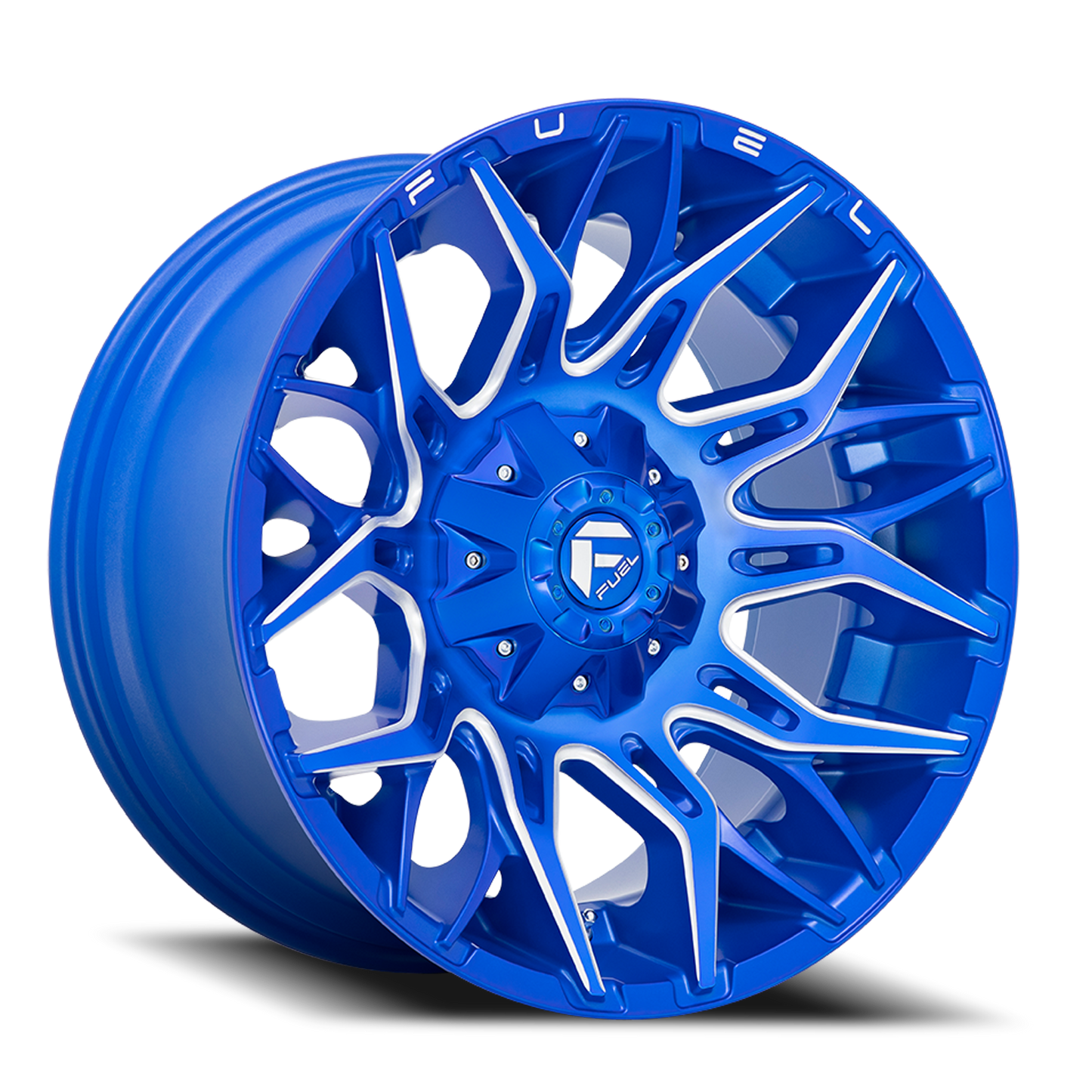 Aluminum 20X9 Twitch D770 Anodized Blue Milled Fuel Off Road Wheels-12