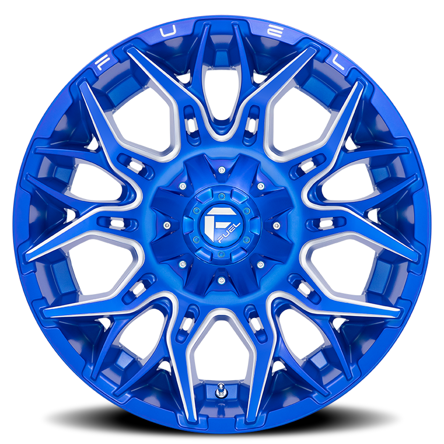 Aluminum 20X9 Twitch D770 Anodized Blue Milled Fuel Off Road Wheels-14