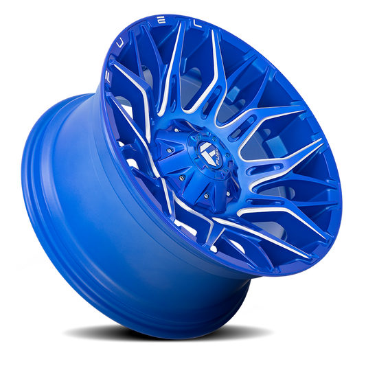 Aluminum 22X10 Twitch D770 Anodized Blue Milled Fuel Off Road Wheels-1