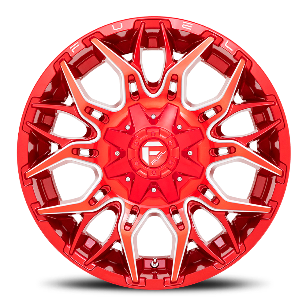Aluminum 20X9 Twitch D771 Candy Red Milled Fuel Off Road Wheels-5