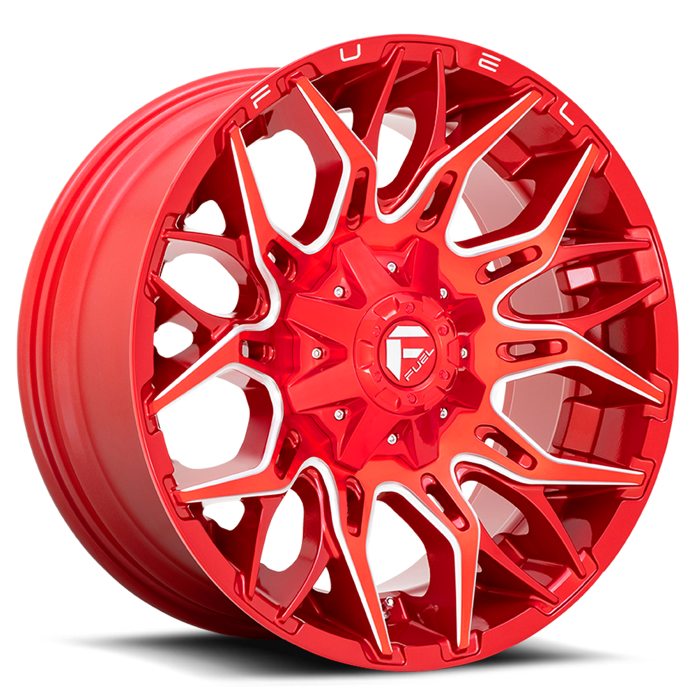 Aluminum 20X9 Twitch D771 Candy Red Milled Fuel Off Road Wheels
