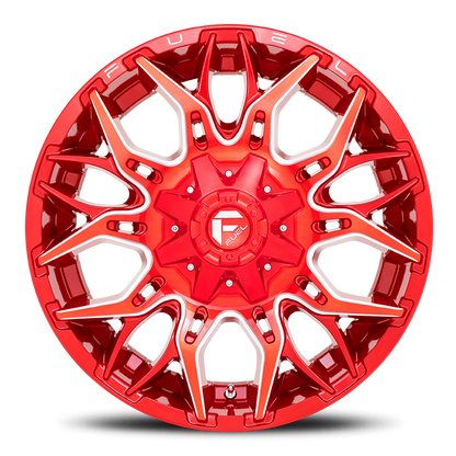 Aluminum 20X9 Twitch D771 Candy Red Milled Fuel Off Road Wheels-2
