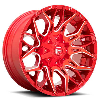 Aluminum 22X12 Twitch D771 Candy Red Milled Fuel Off Road Wheels-3