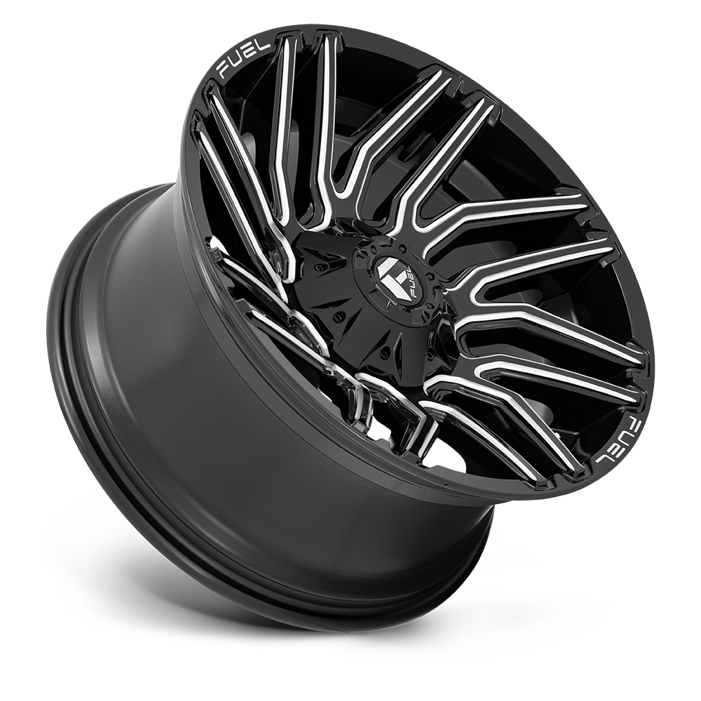 Aluminum 20X10 Typhoon D773 Gloss Black/Milled Fuel Off Road Wheels-7