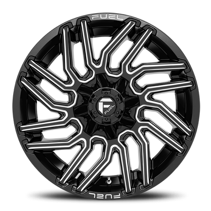 Aluminum 20X10 Typhoon D773 Gloss Black/Milled Fuel Off Road Wheels-2
