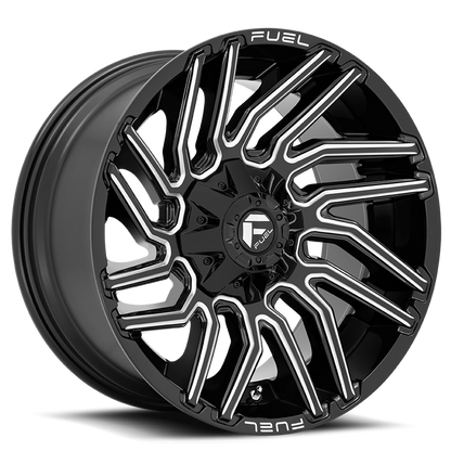 Aluminum 20X10 Typhoon D773 Gloss Black/Milled Fuel Off Road Wheels-3
