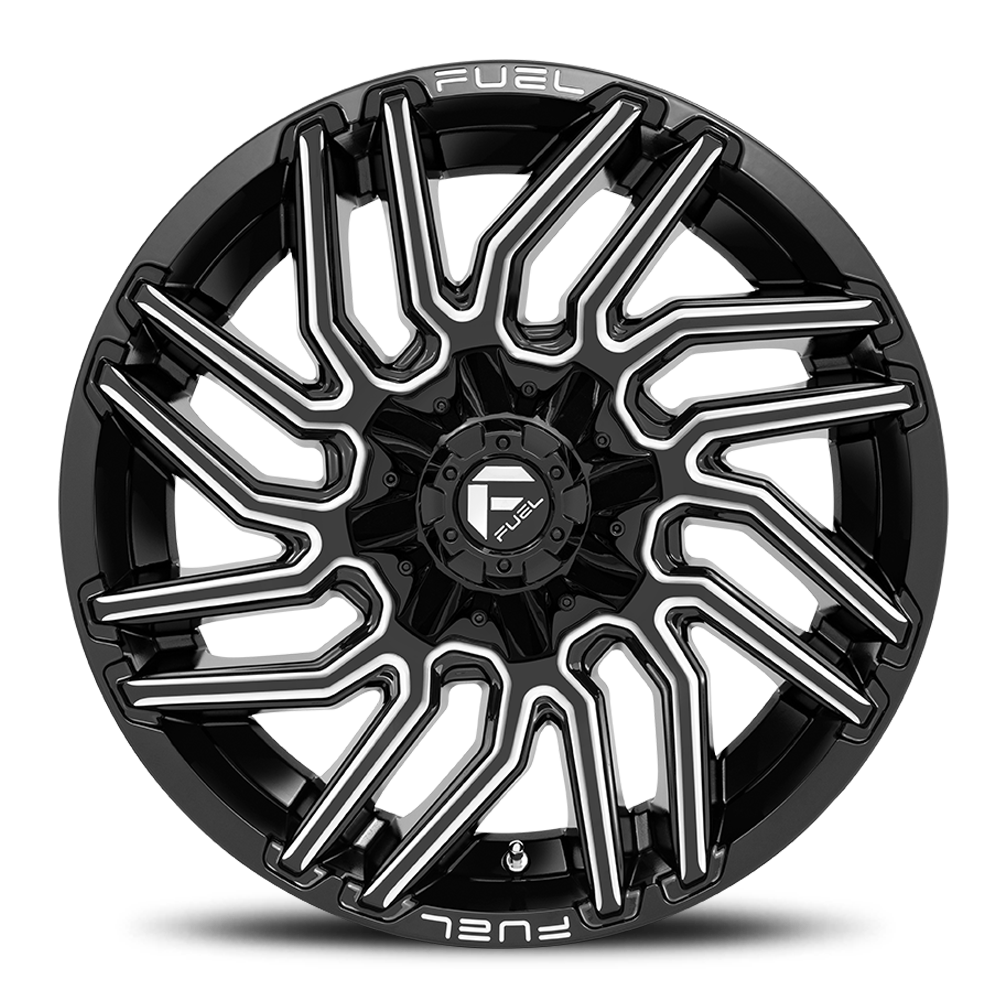 Aluminum 20X10 Typhoon D773 Gloss Black/Milled Fuel Off Road Wheels-14
