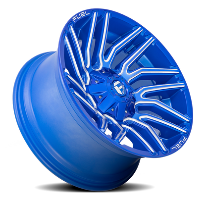 Aluminum 20X10 Typhoon D774 Anodized Blue Milled Fuel Off Road Wheels-7