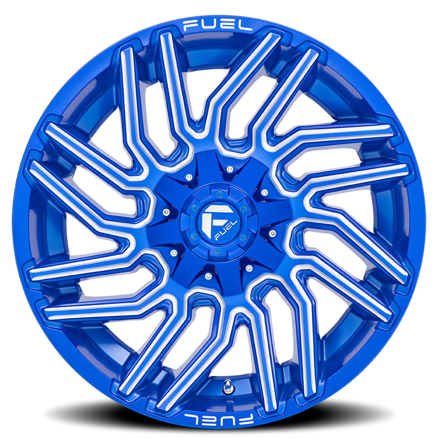 Aluminum 20X10 Typhoon D774 Anodized Blue Milled Fuel Off Road Wheels-8