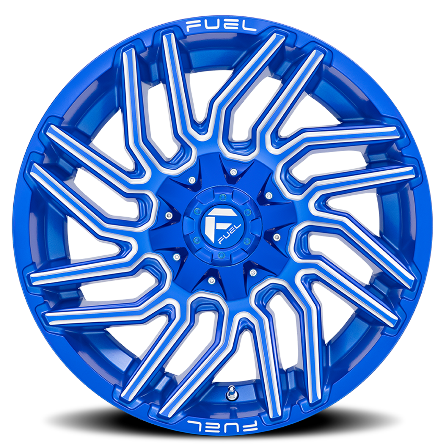 Aluminum 20X10 Typhoon D774 Anodized Blue Milled Fuel Off Road Wheels-8