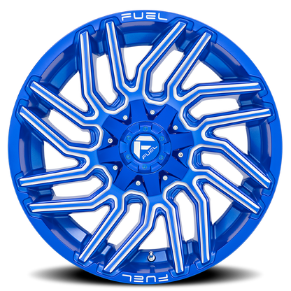 Aluminum 20X10 Typhoon D774 Anodized Blue Milled Fuel Off Road Wheels-8