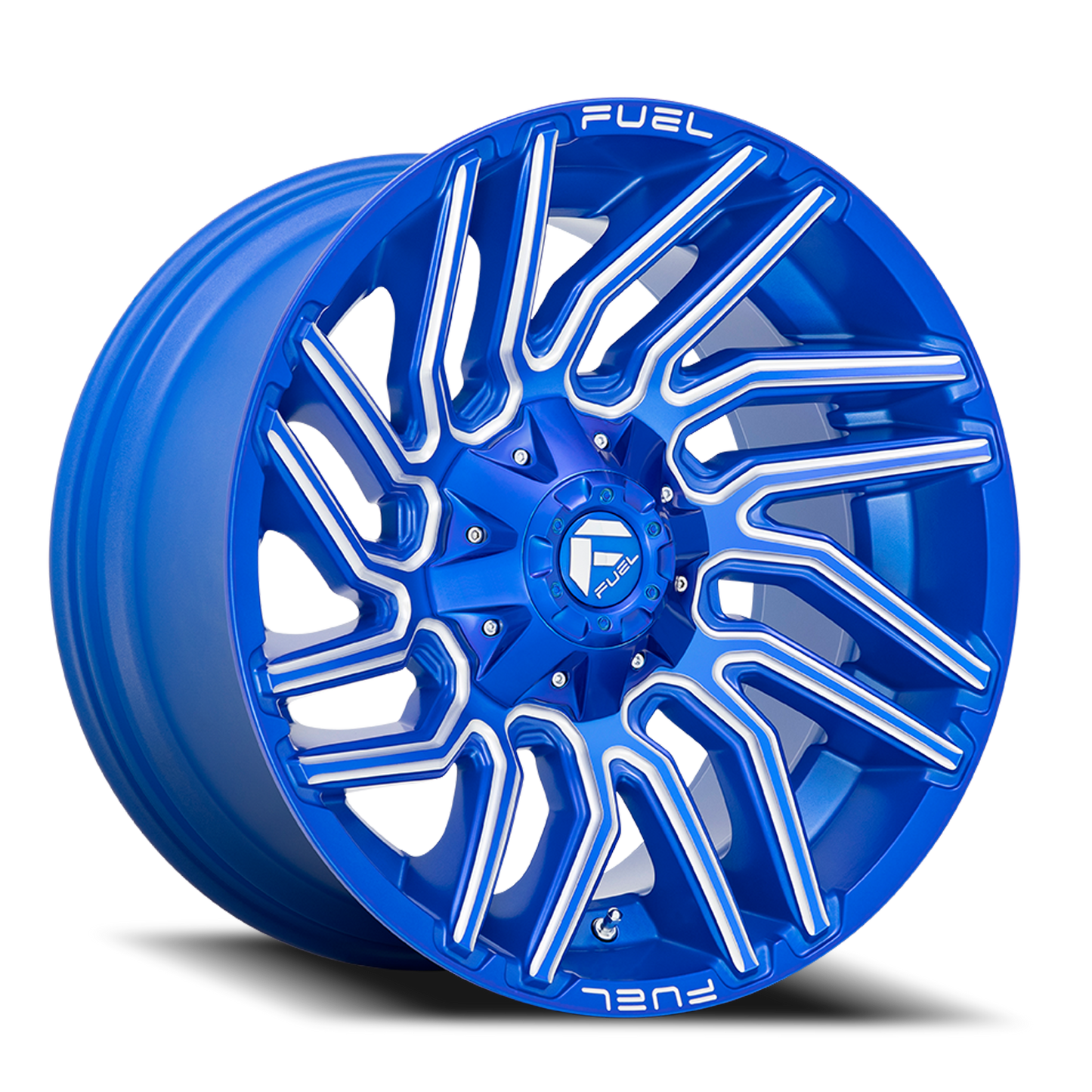 Aluminum 20X10 Typhoon D774 Anodized Blue Milled Fuel Off Road Wheels-9