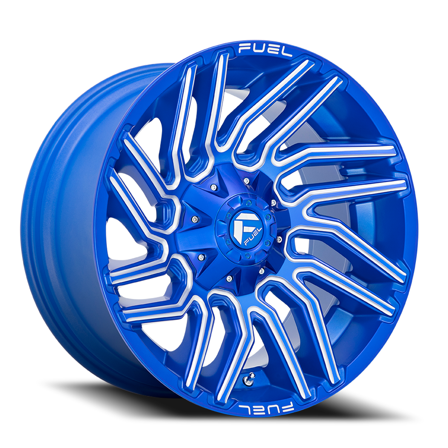 Aluminum 22X10 Typhoon D774 Anodized Blue Milled Fuel Off Road Wheels
